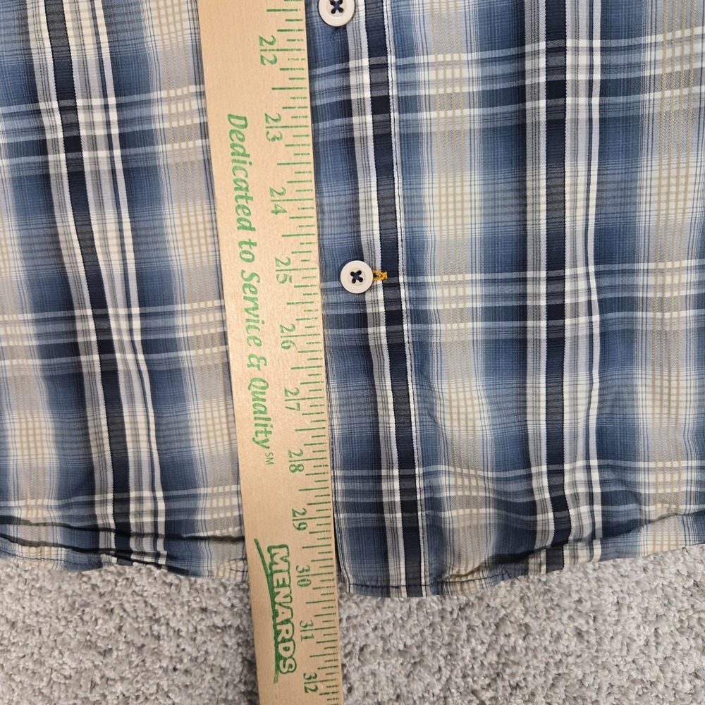 Carhartt Shirts Mens Large Black blue Plaid S/S Button Up Relaxed Fit lot of 2 - Picture 7 of 13